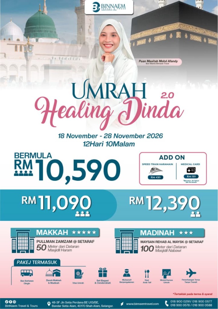 Poster Pakej Umrah Healing Dinda