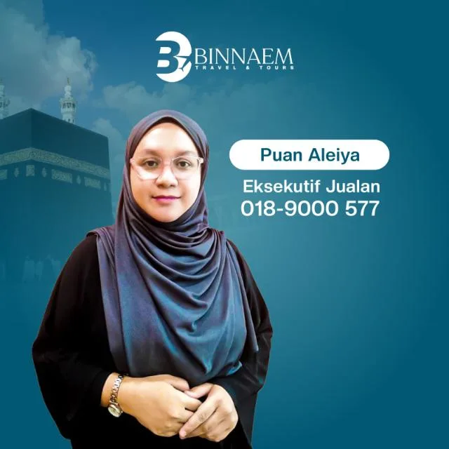 Puan Aleiya, Eksekutif Jualan Binnaem Travel, 018-9000 577